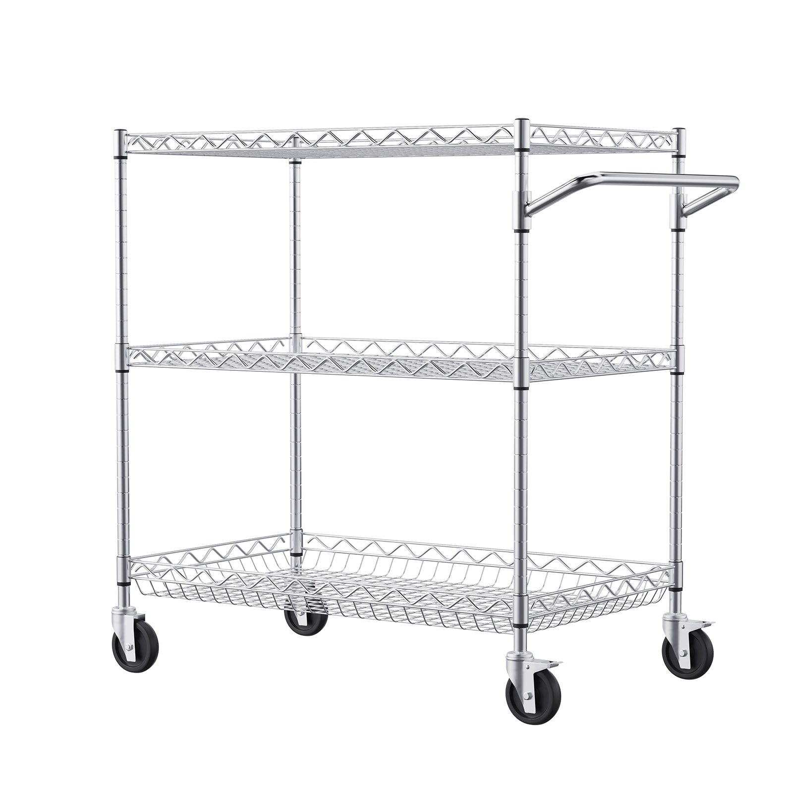 3-tier Rolling Utility Cart With 6 Hooks For Garden And Home_voghion.com
